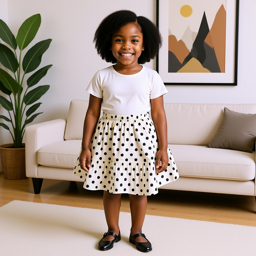 Little Girls Polka Dot Print Skirt