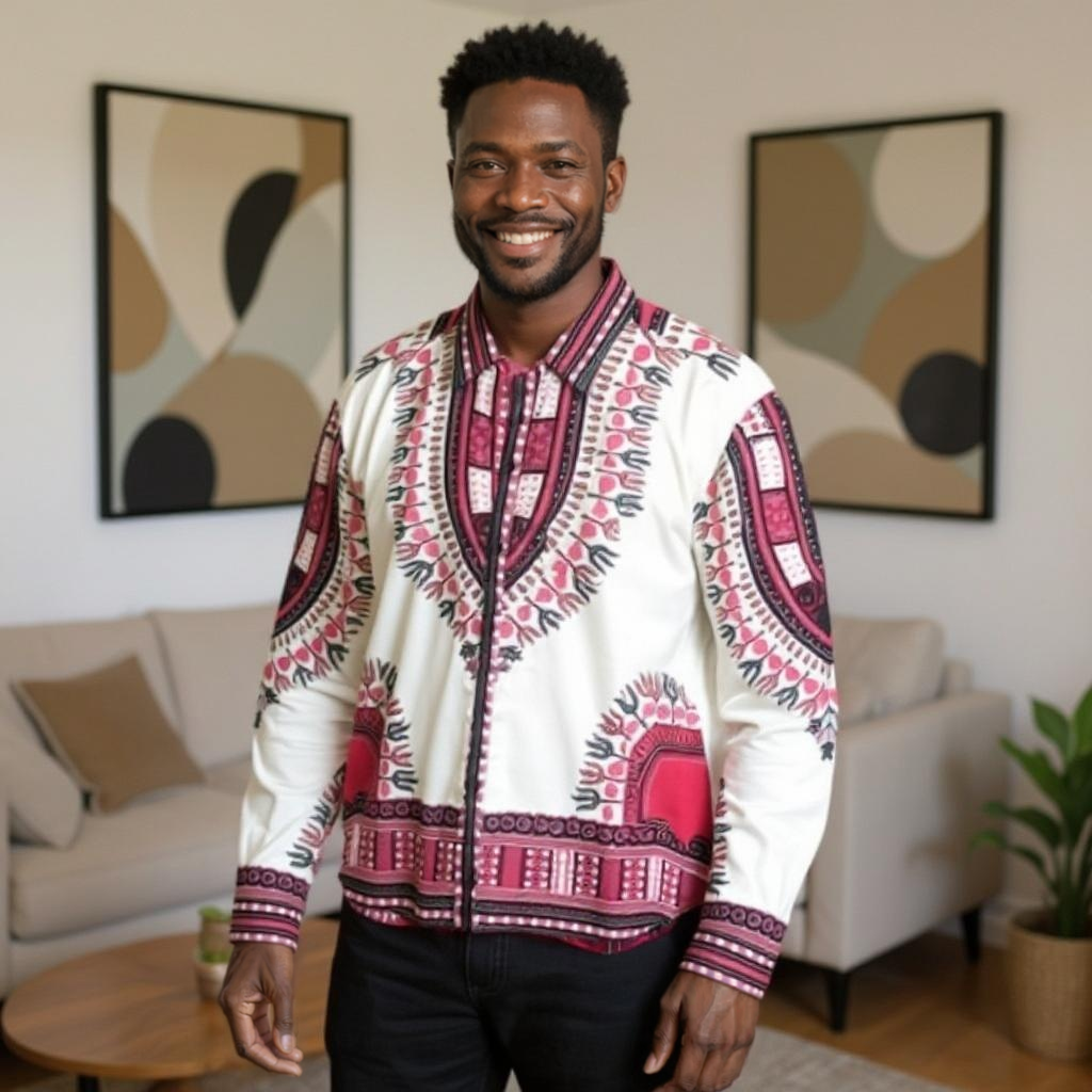 Traditional Print Unisex Dashiki Shirts (Medium Size)