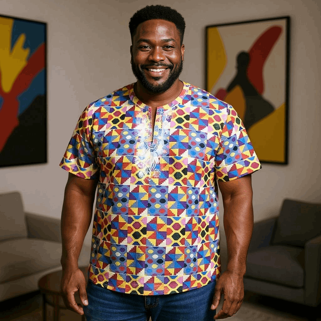 African Colorful Patchwork Print Gambia Dashiki Shirt