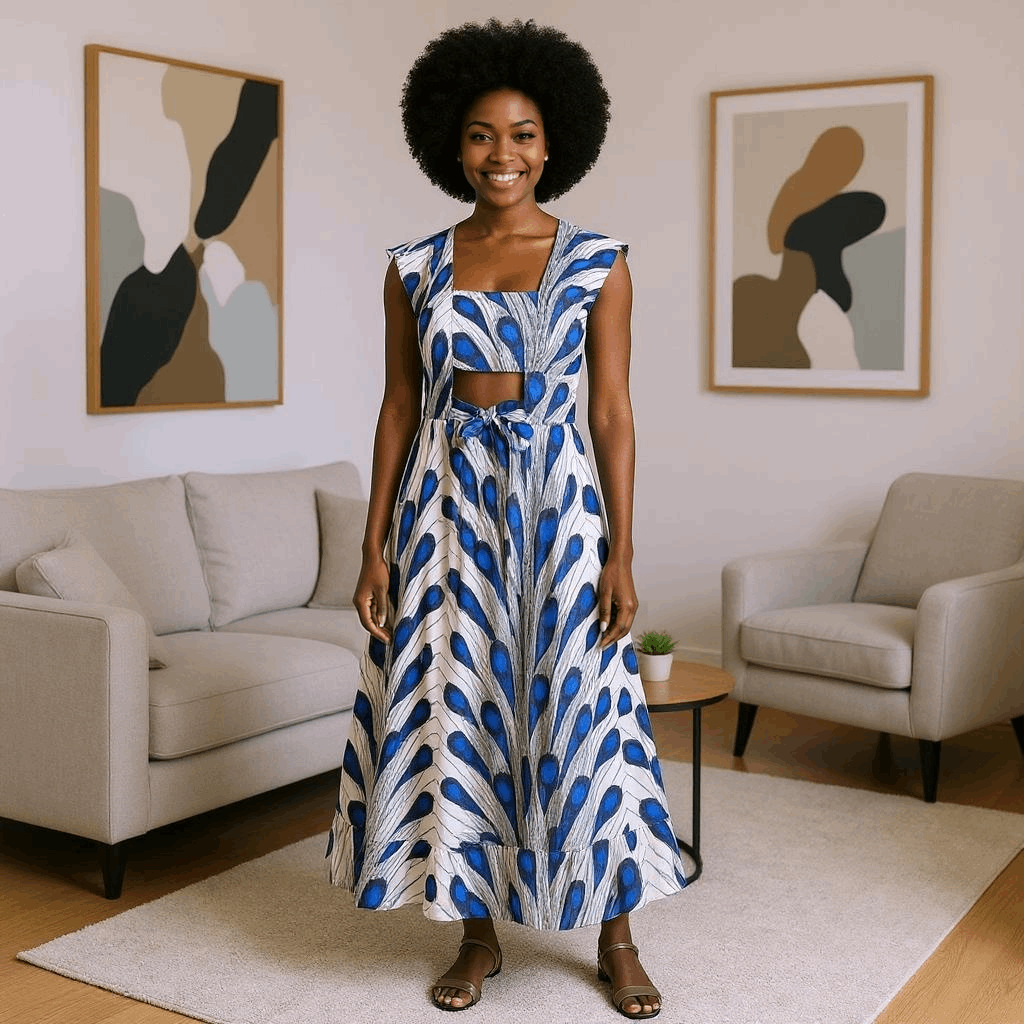 African Print Vest Top w/Tube Top and Skirt Set