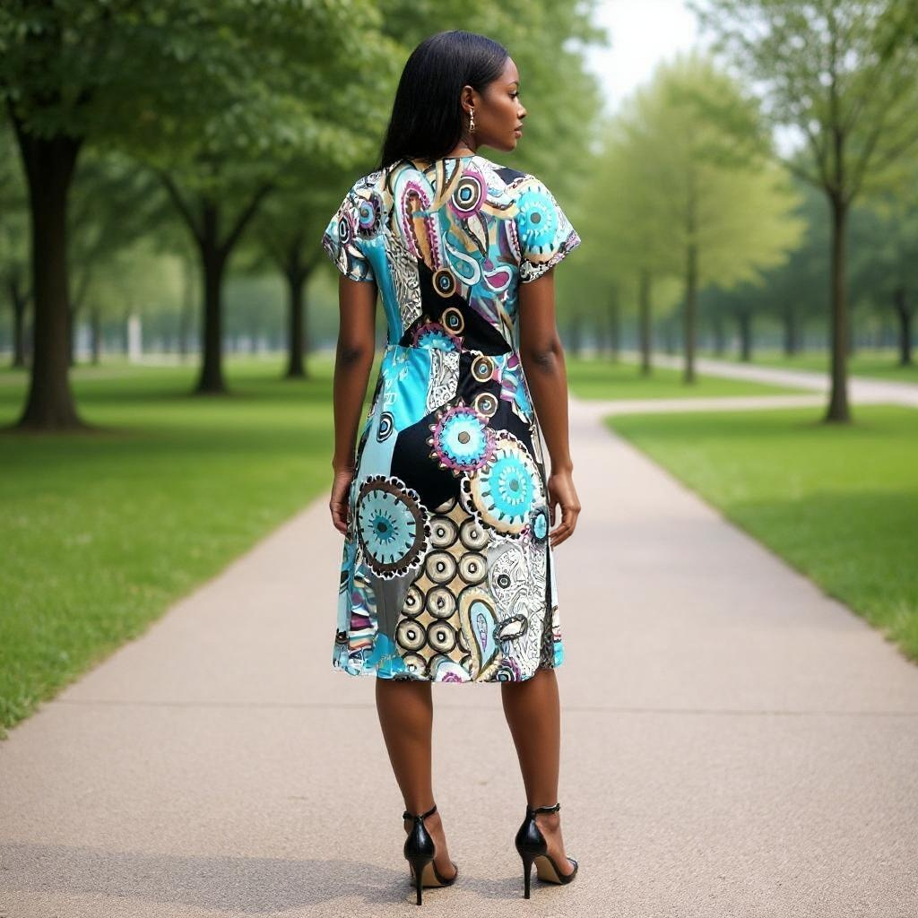 Paisley Aqua Multi Print Dress