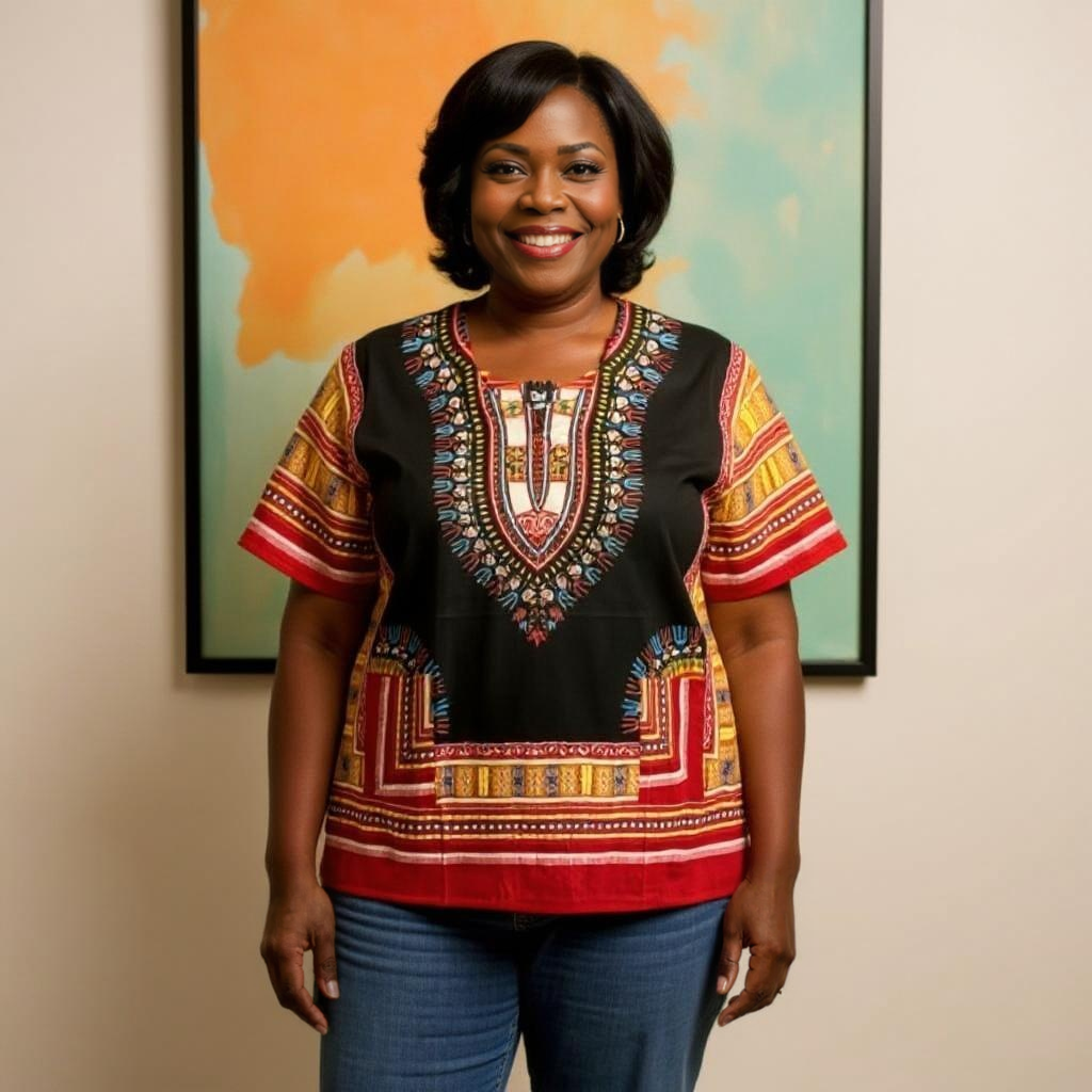 Traditional Print Unisex Dashiki Shirts (Plus Size)