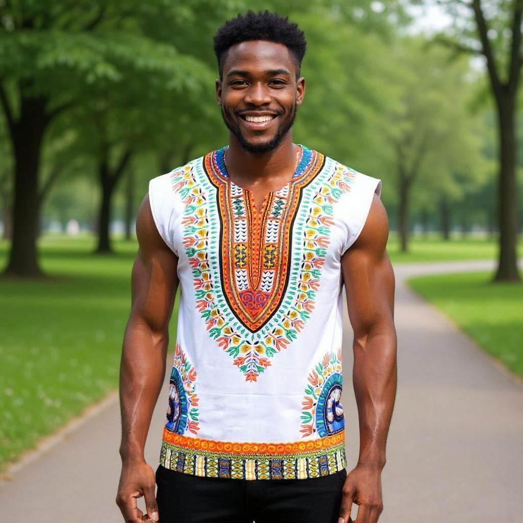 Traditional Print Unisex Dashiki Shirts (Medium Size)