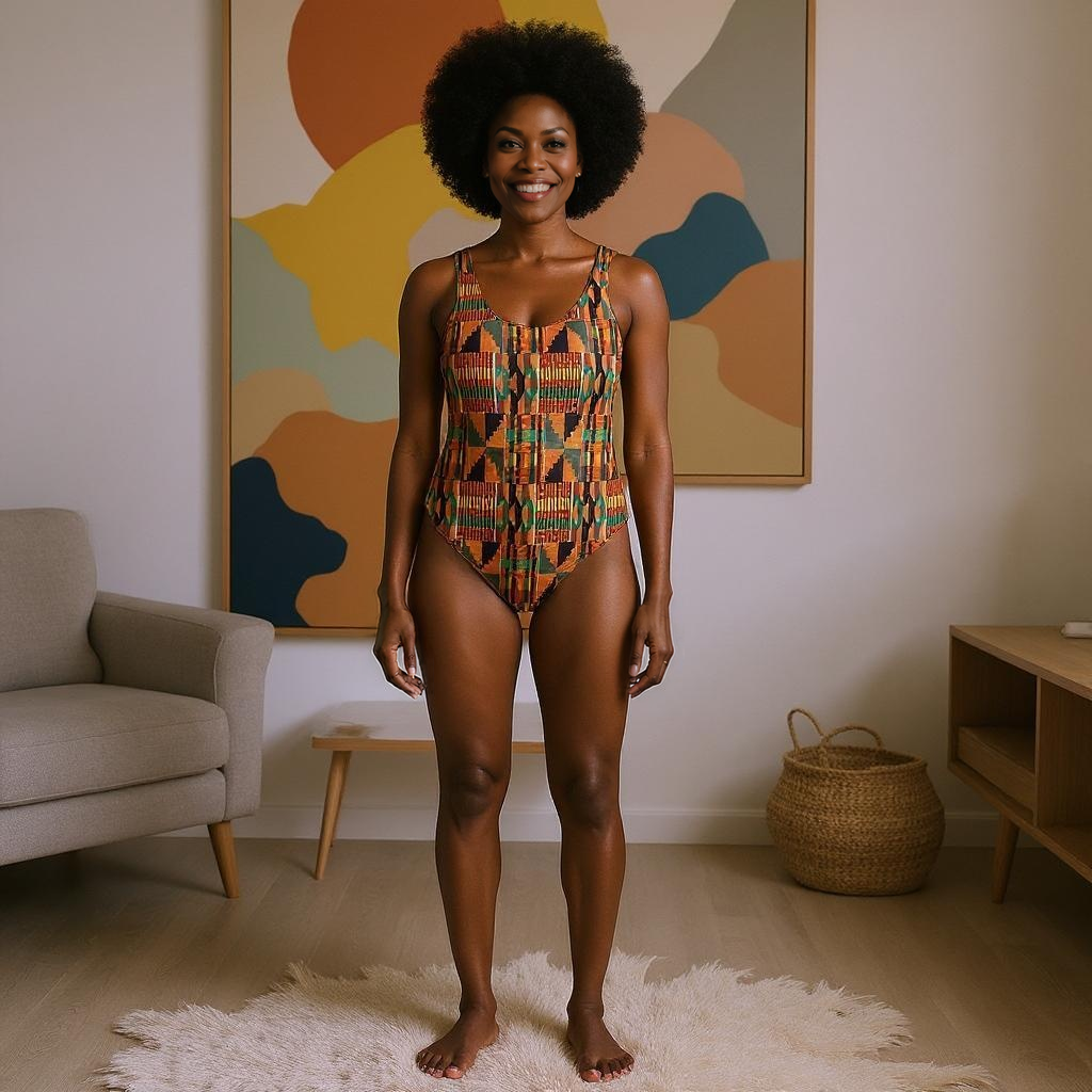 African Print One Piece Bikini Swimwear