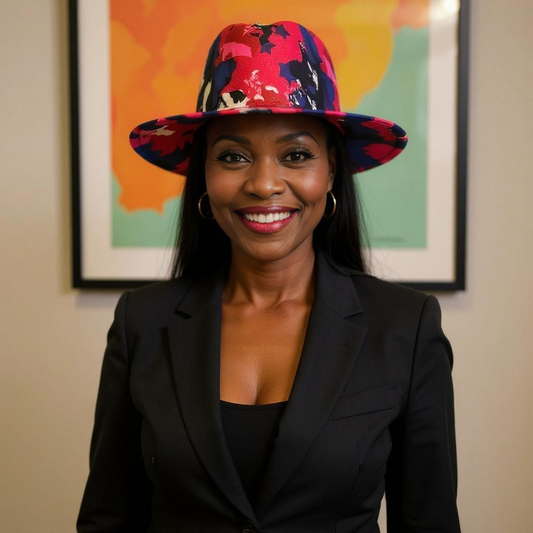 American Flag Design Wide Brim Felt Fedora Panama Hat