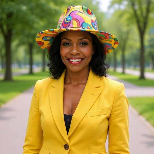 Colorful Wide Brim Felt Fedora Panama Hat