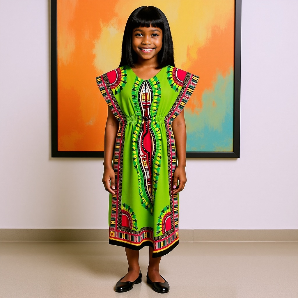 Girl's Dashiki Kaftan Dress