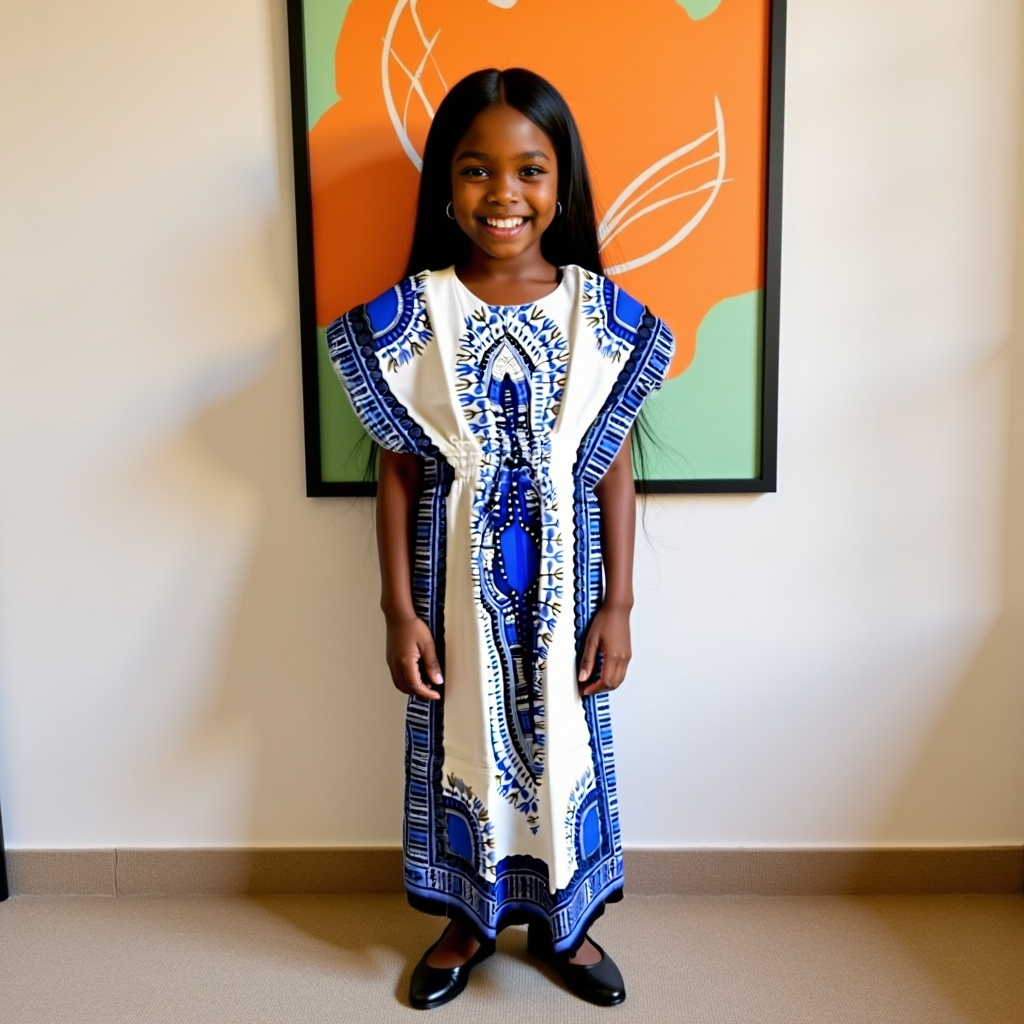 Girl's Dashiki Kaftan Dress