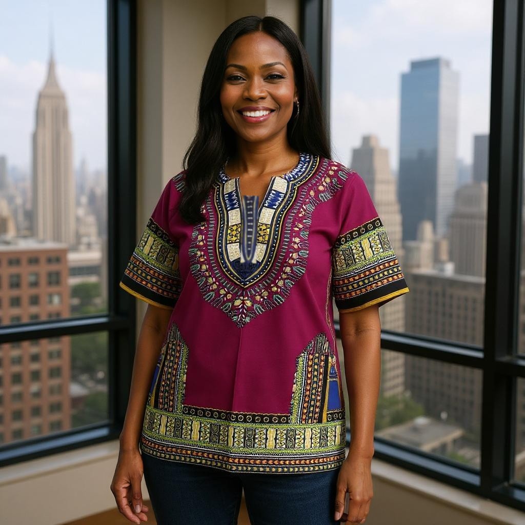 Big and Tall Plus Size Traditional Print Dashiki Shirts (Unisex) 5X-8X