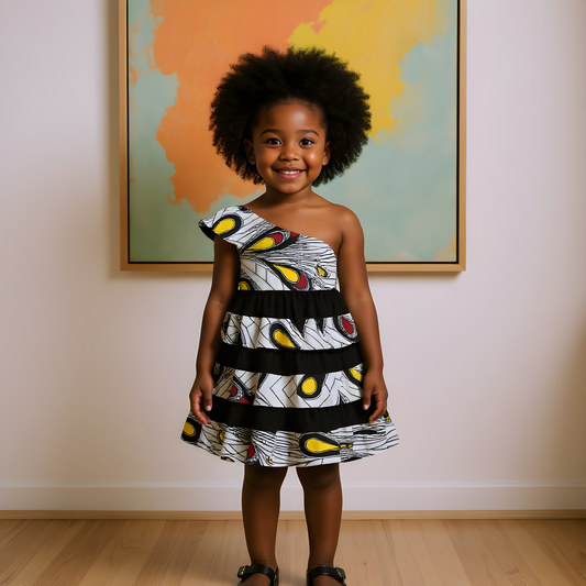 Ankara African Print Toddler Girls Tiered Dress