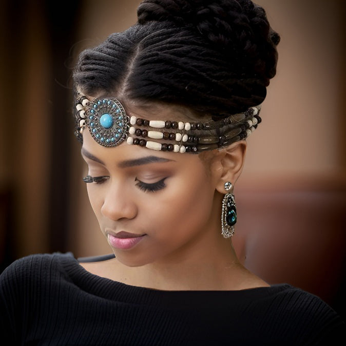 Wooden Beaded Adjustable HeadBand - Premium Jewelry from MAGOS - Just $14.99! Shop this and more Jewelry now