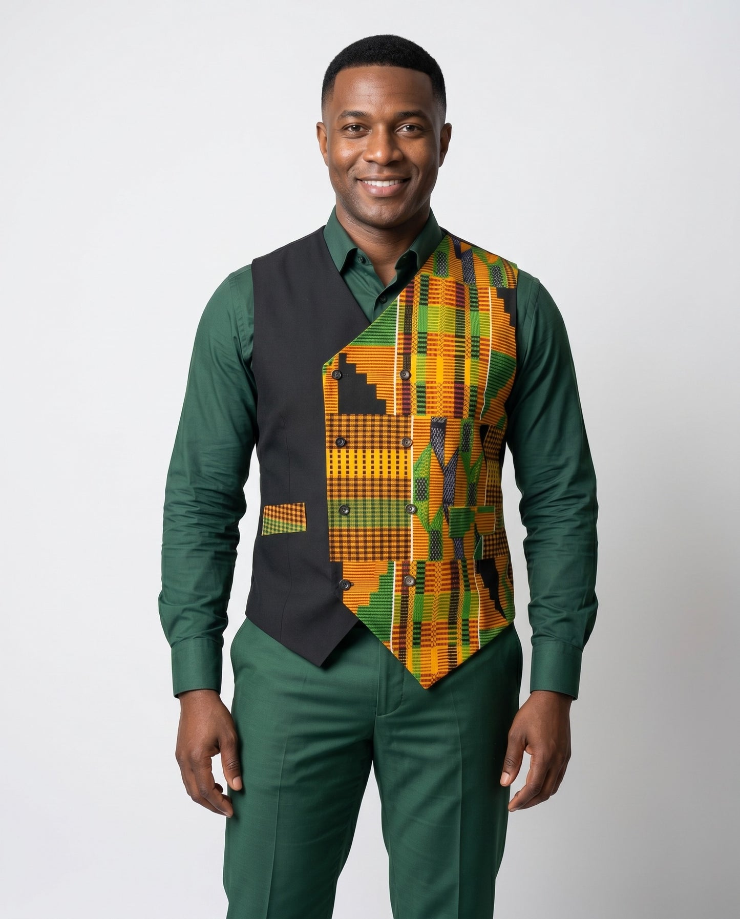 Men's African Kente Print Vest