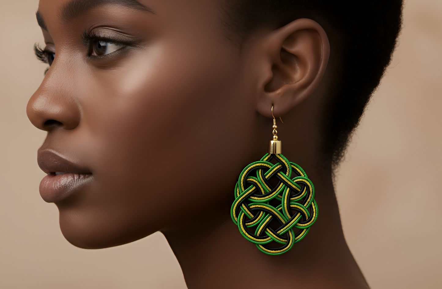Emerald Royal Knot Statement Earrings