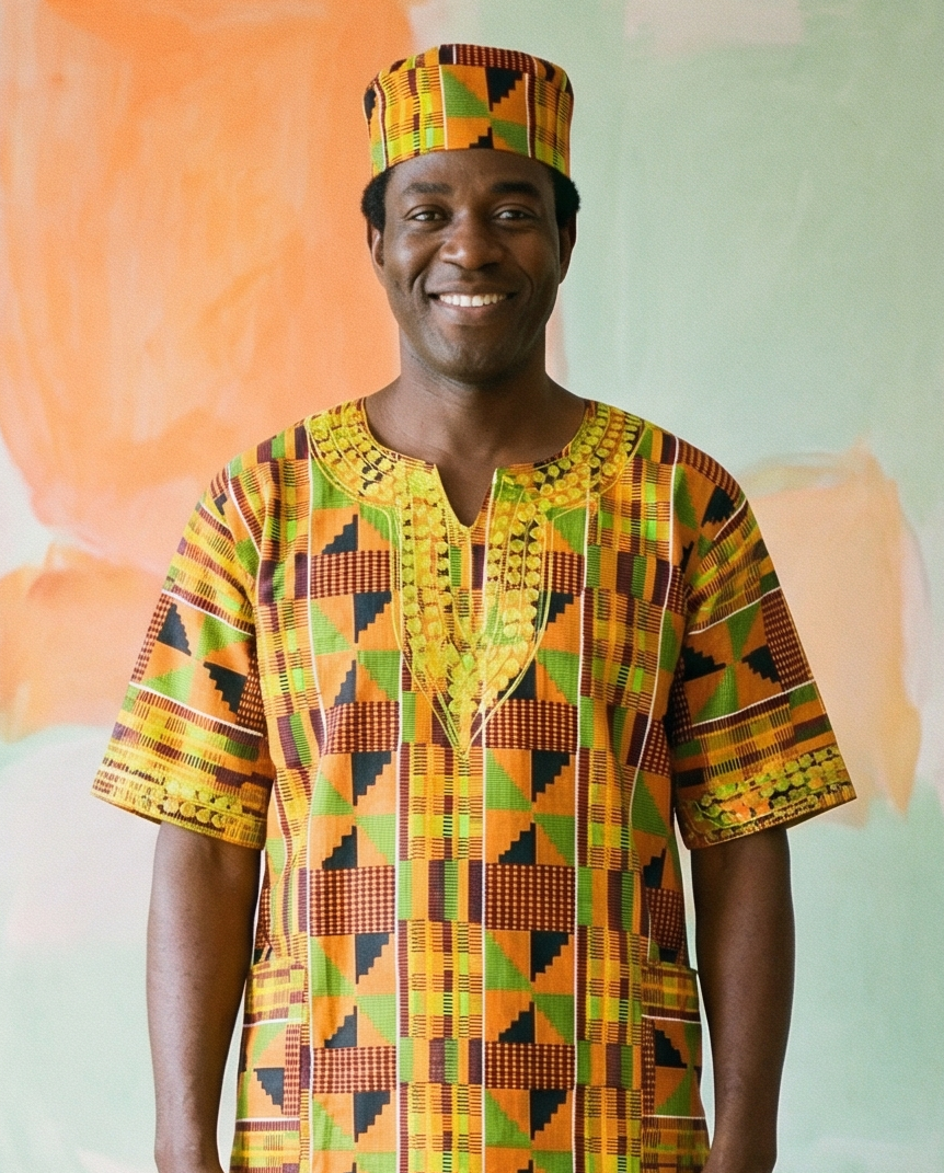 Vibrant Kente Print African Cap