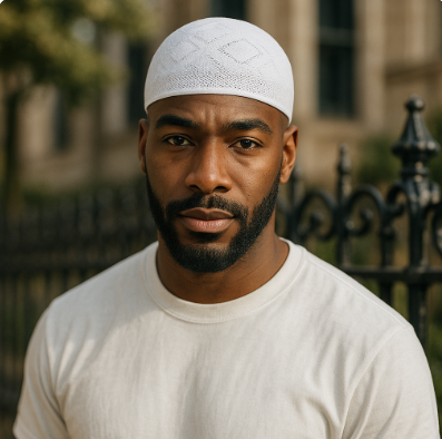 White Soft Cotton Elastic Knitted Kufi