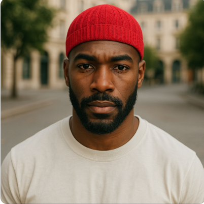 Elastic Knitted Solid Burgundy Kufi