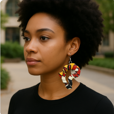Africa Map Fabric Earrings