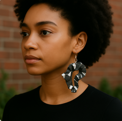 Africa Map Fabric Earrings