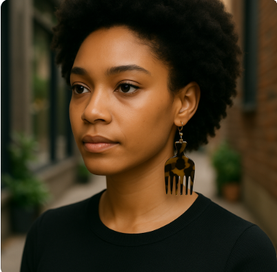 Afro Comb Dangle Earrings