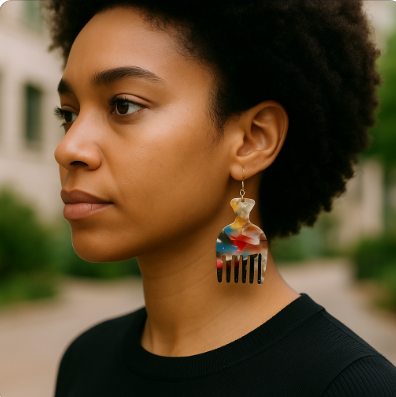 Afro Comb Dangle Earrings