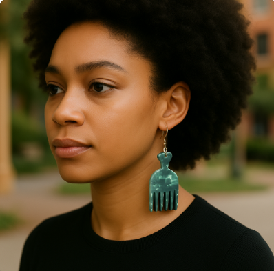 Afro Comb Dangle Earrings