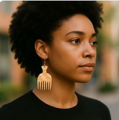Afro Comb Dangle Earrings