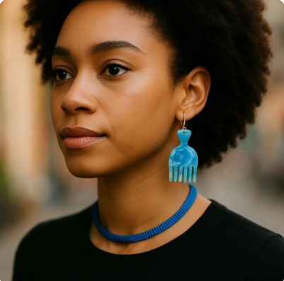 Afro Comb Dangle Earrings