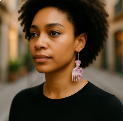 Afro Comb Dangle Earrings