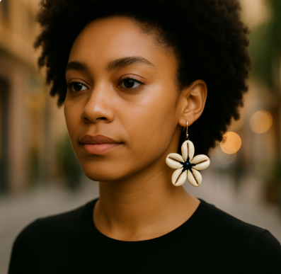 Cowrie Shell Flower Shape Earrings