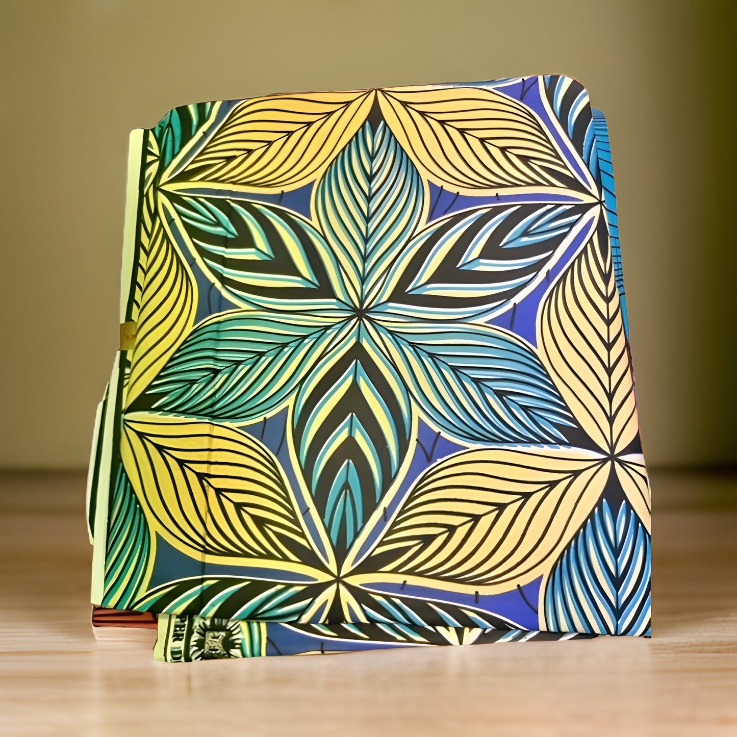 Tan/Blue/Teal Multi-Print Ankara Wax Print Fabric 6yrds - Premium African Fabric from MAGOS - Just $30! Shop this and more African Fabric now