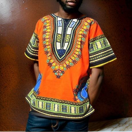 Traditional Print Unisex Dashiki Shirts (Large Size) - Premium African Apparel from MAGOS - Just $23! Shop this and more African Apparel now