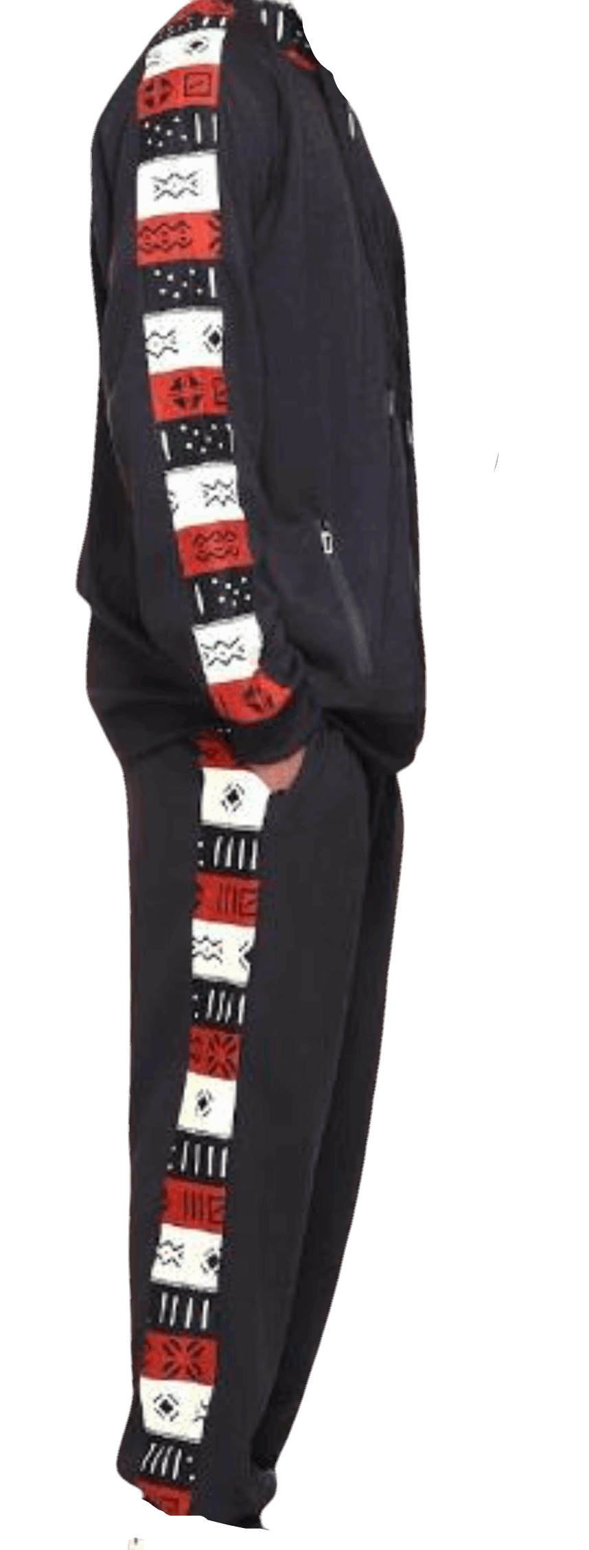 Black African Print Jogger Track Suit (Medium)