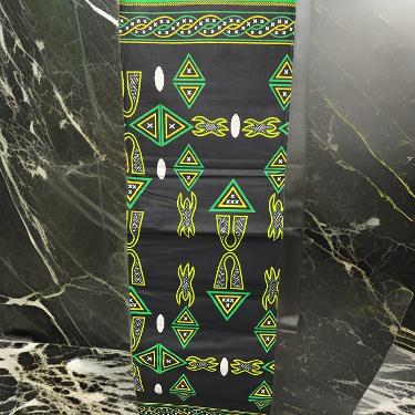 Authentic Black/Green Print African Fabric (6 yards) - MAGOS