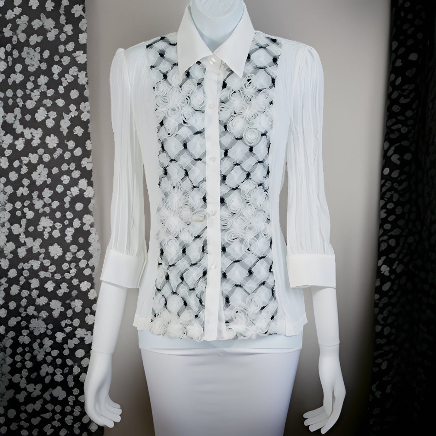 Women's Button-front Floral Novelty Top/Size Medium - Premium Other Fashions from MAGOS - Just $10! Shop this and more Other Fashions now
