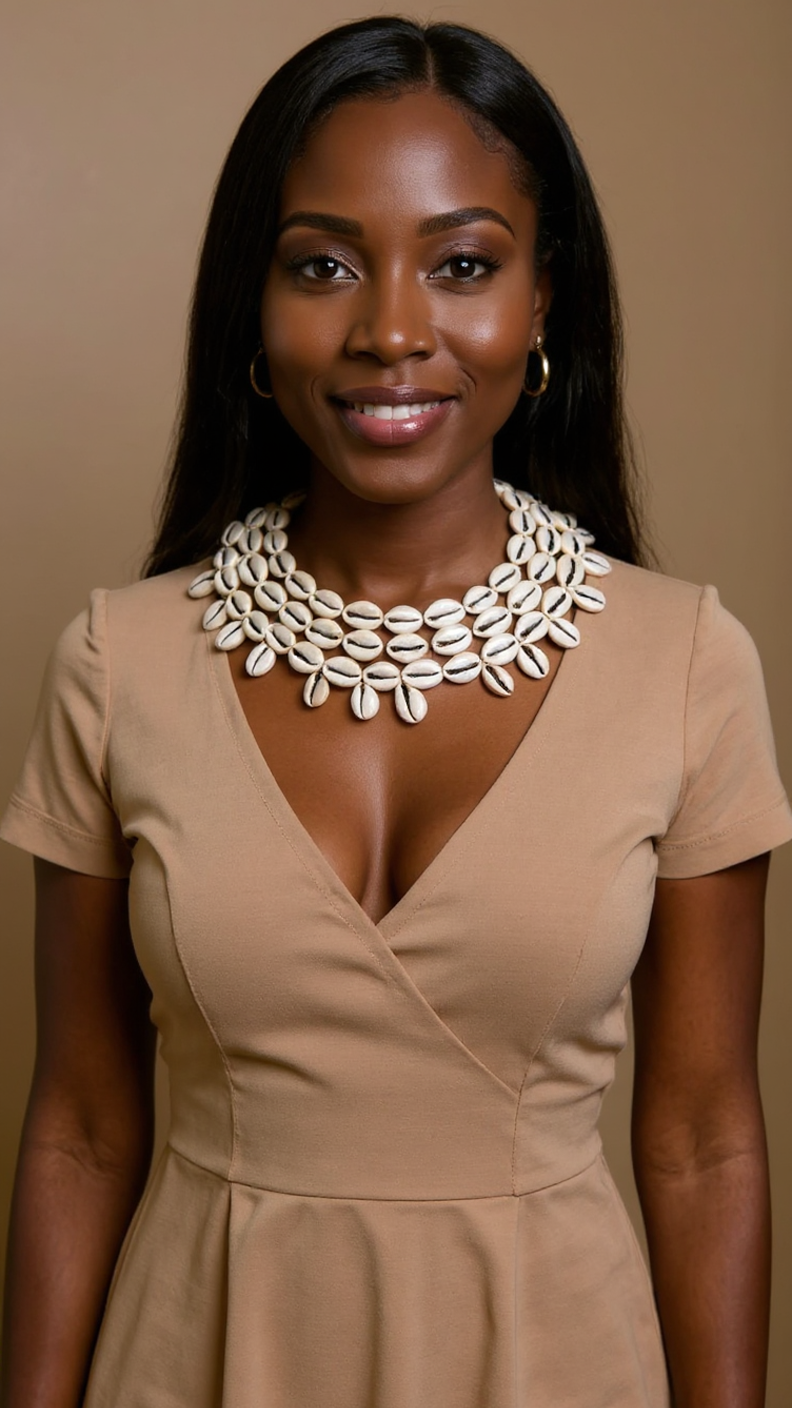 Layered Cowrie Shell Statement Collar Necklace