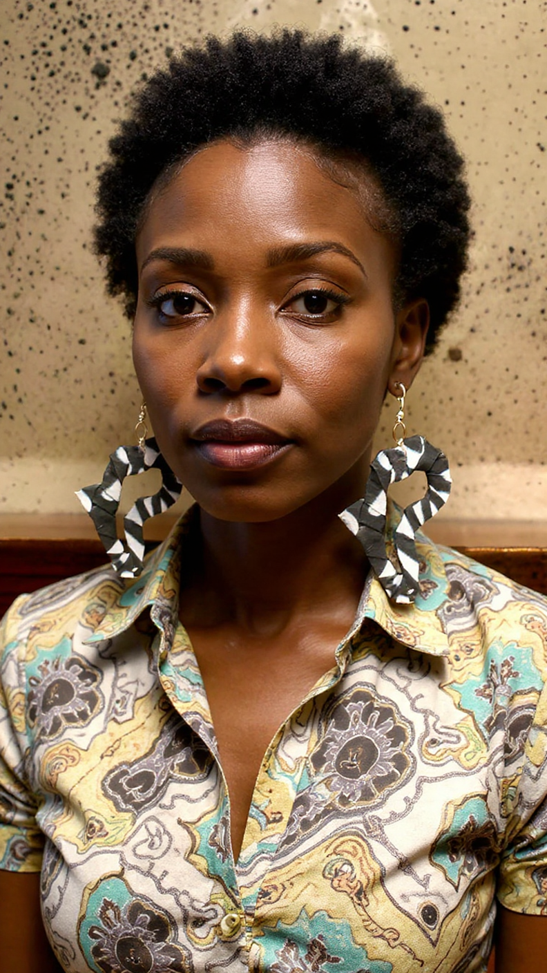 Africa Map Fabric Earrings