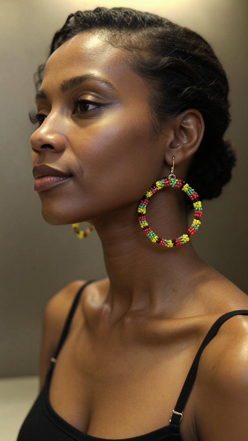 Maasai Style Beaded Hoop Earrings