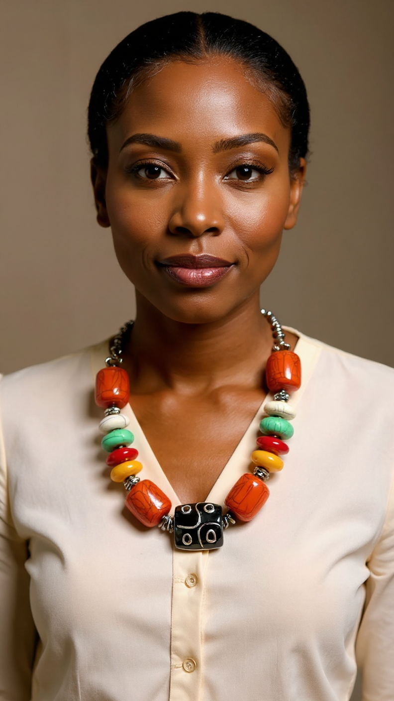 Bone Wooded Jumbo African Inspired Beaded Necklace