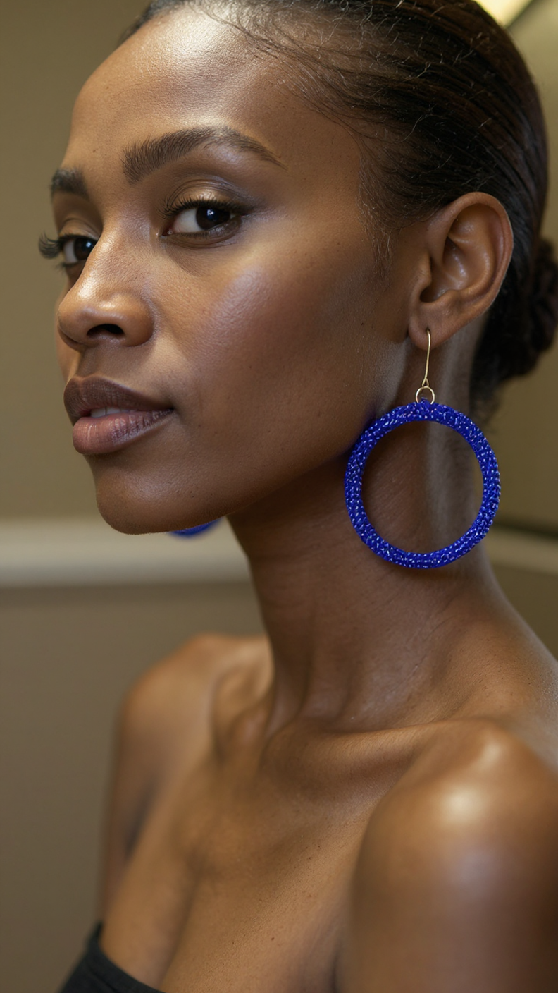Maasai Style Beaded Hoop Earrings