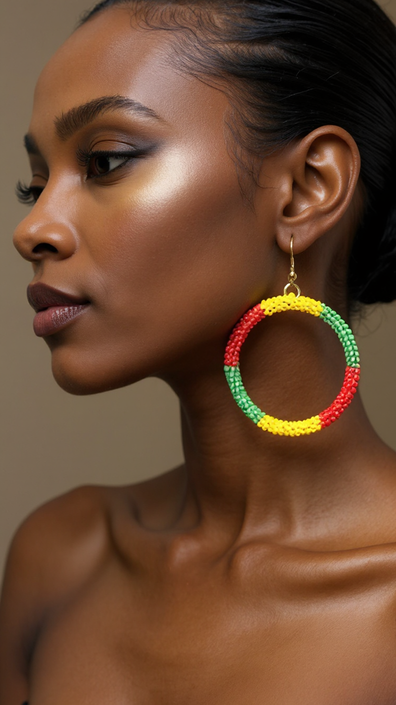Maasai Style Beaded Hoop Earrings