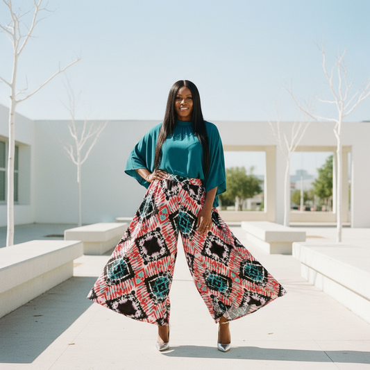 Women’s Multicolor African Print Palazzo Pants