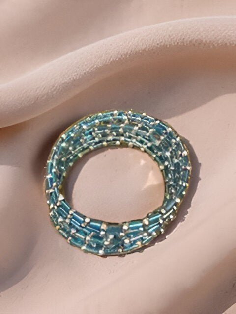 Teal Multi-Strand Beaded Stretch Bracelet
