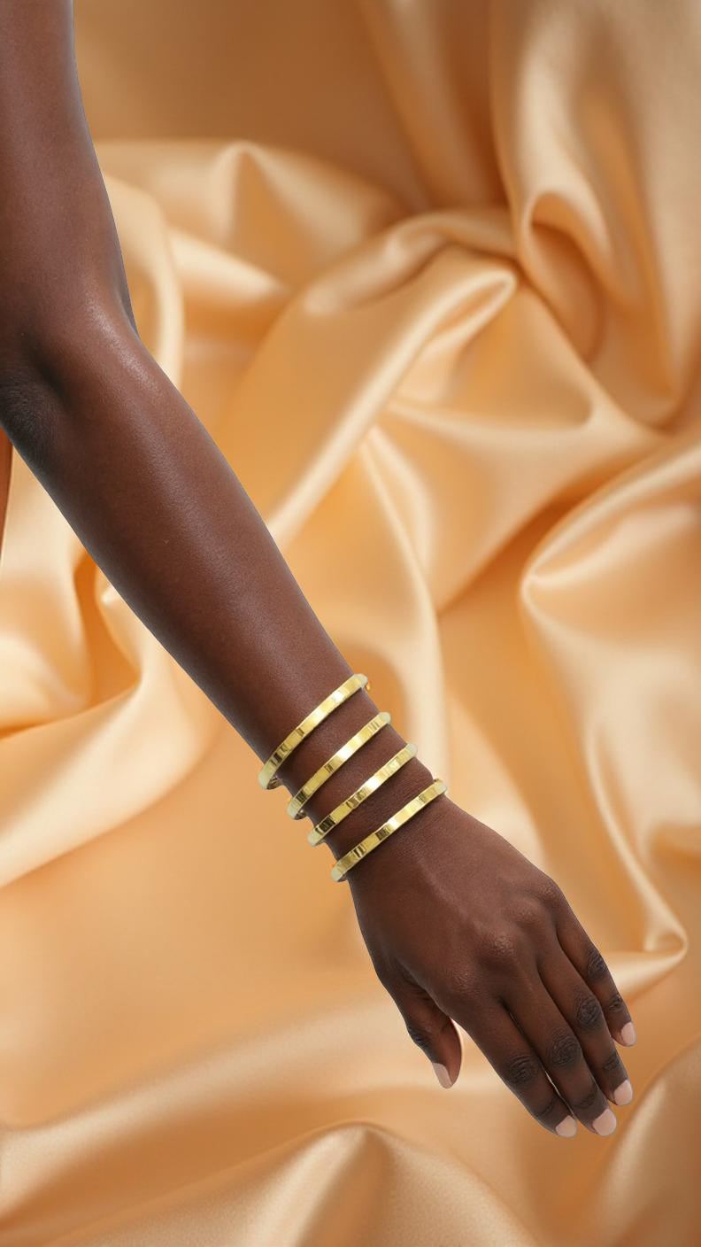 Gold Wrap Around Bangle Bracelet