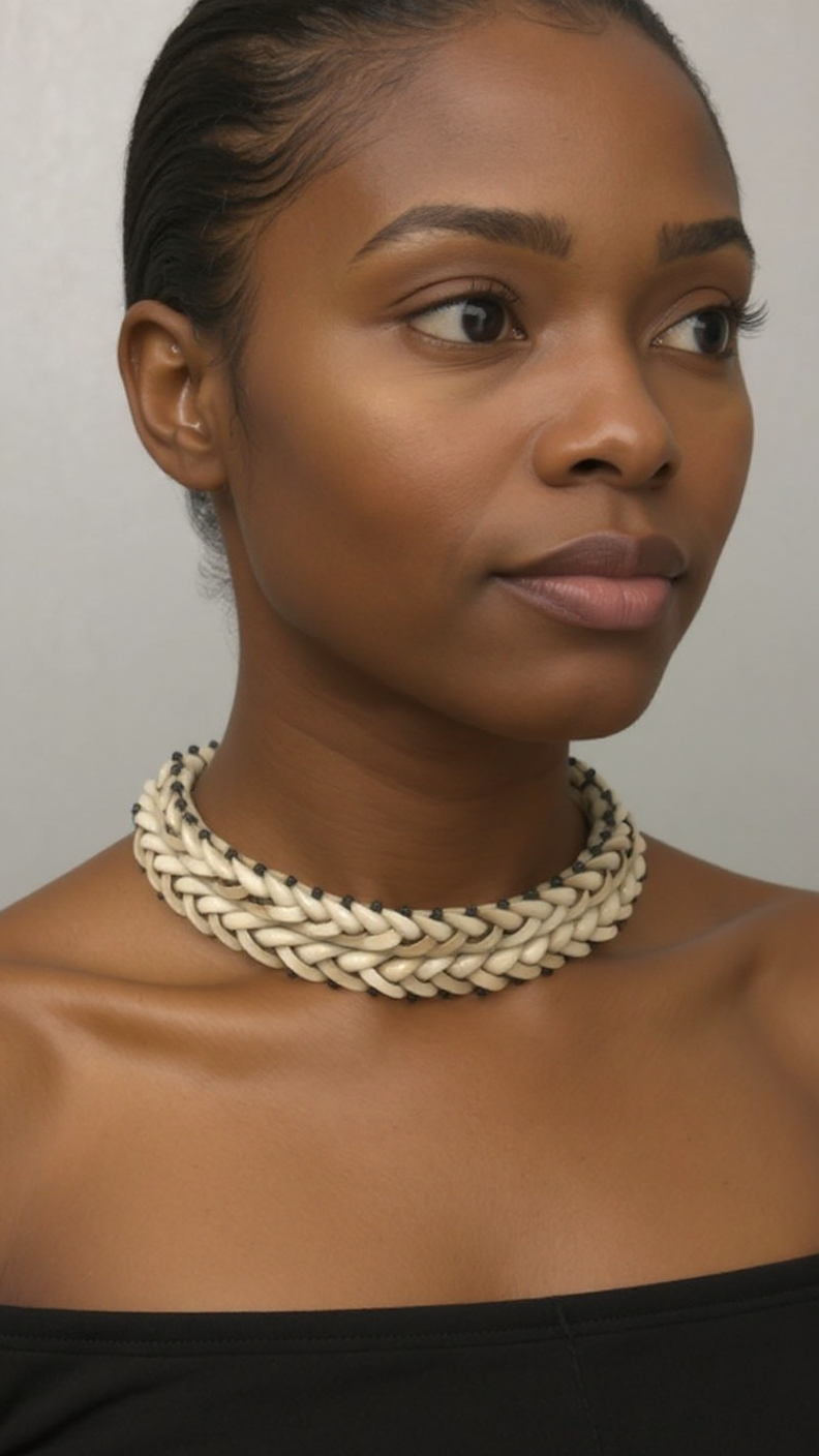 African Cowrie Shell Choker Necklace