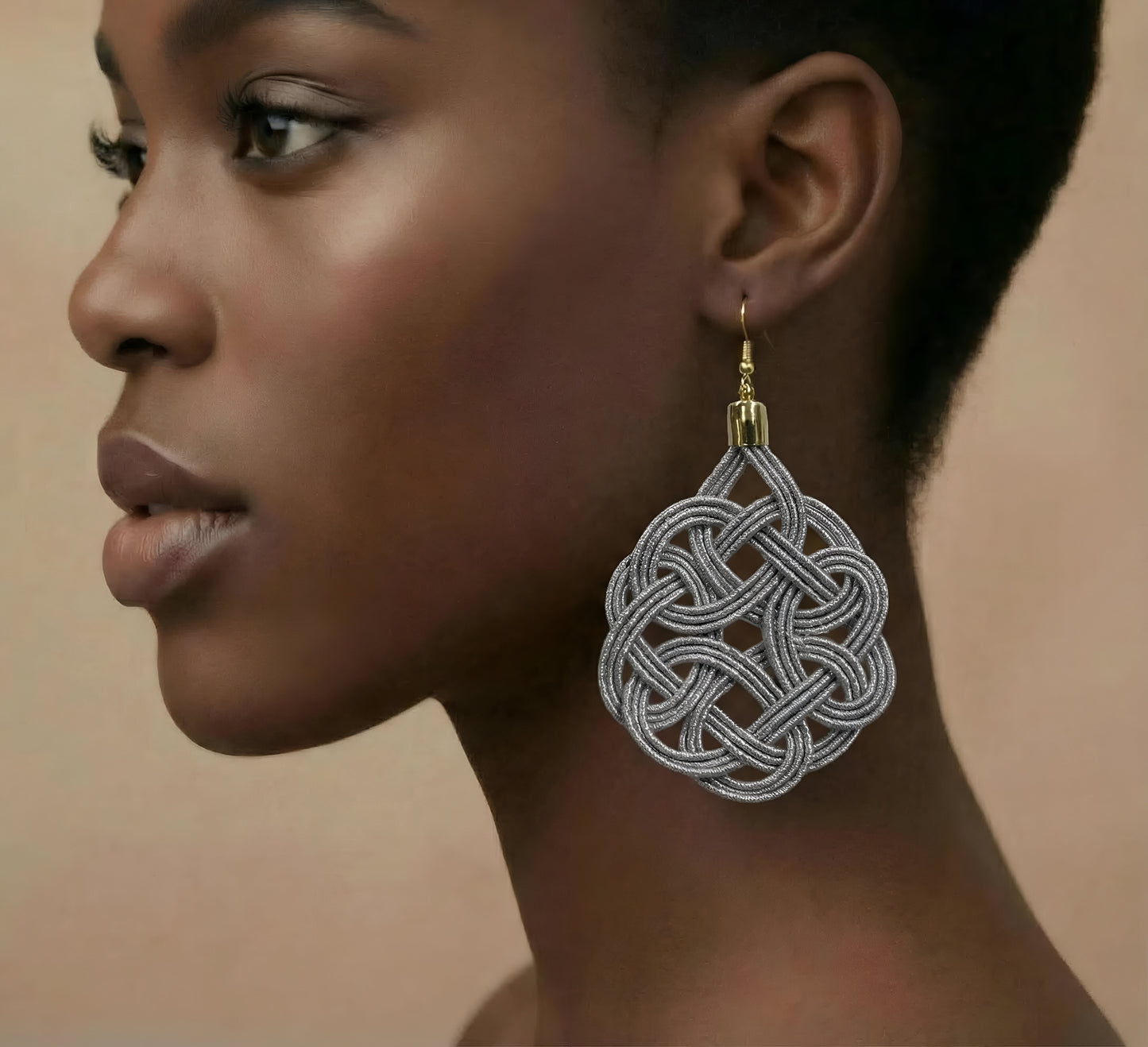 Silver Knot Luxe Statement Earrings