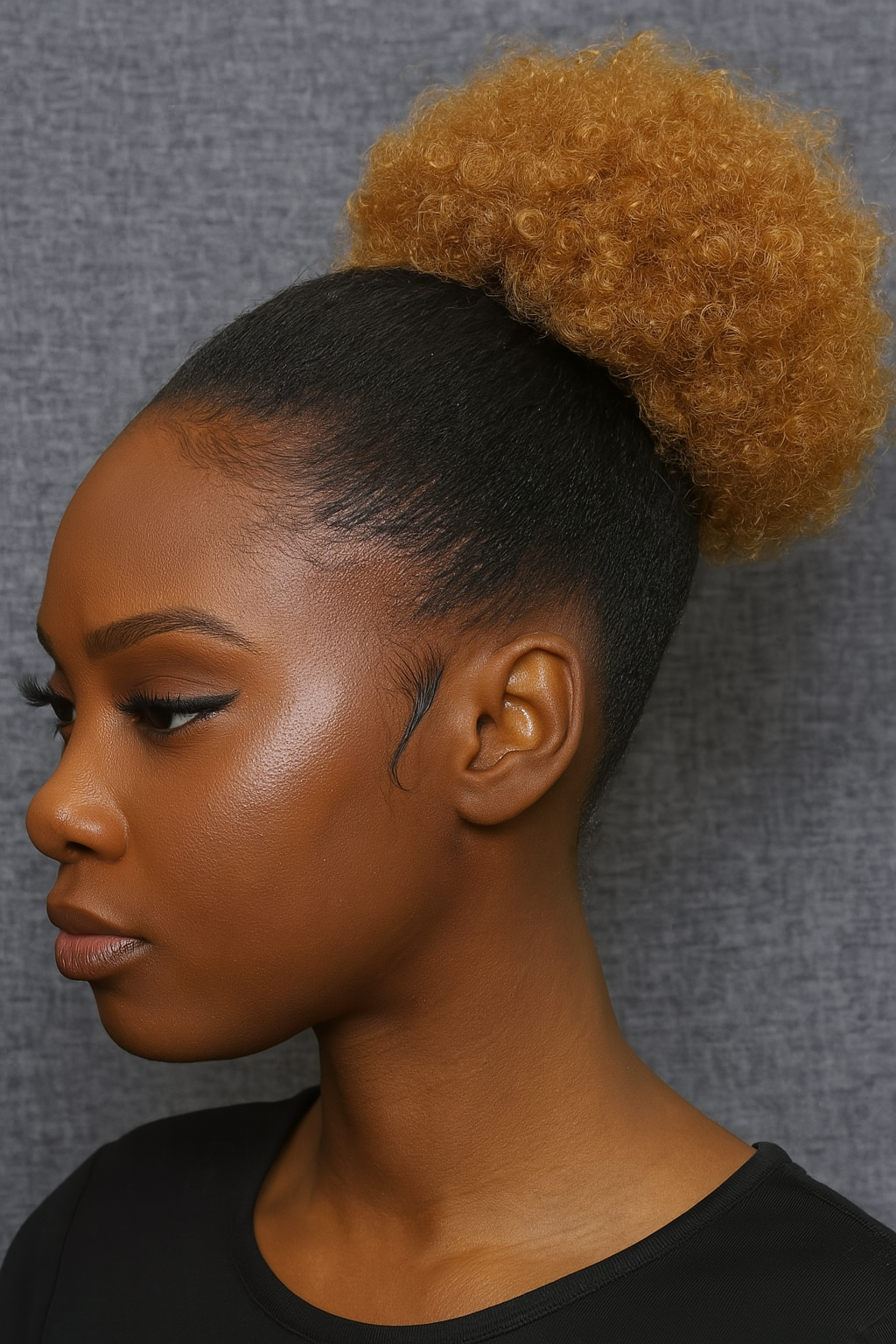 Women's Synthetic Short Kinky Curly Afro Puff Drawstring Ponytail