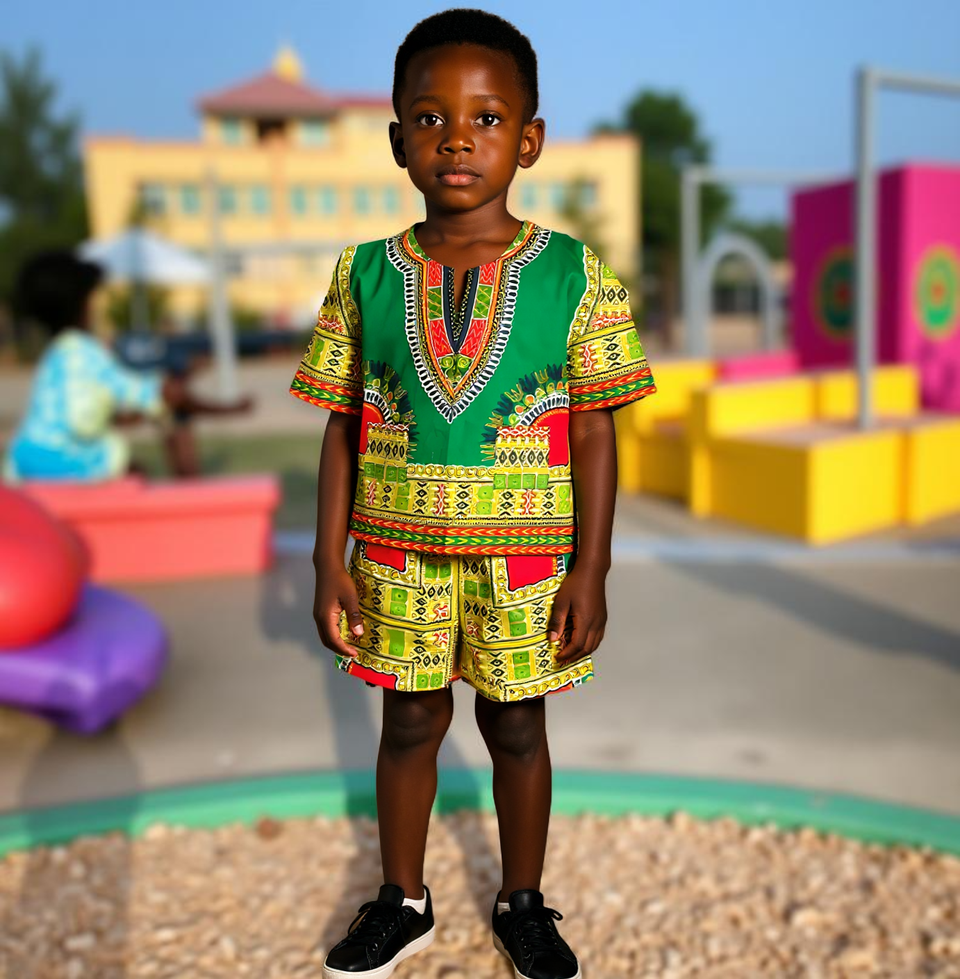 Children's Unisex Dashiki Short Set