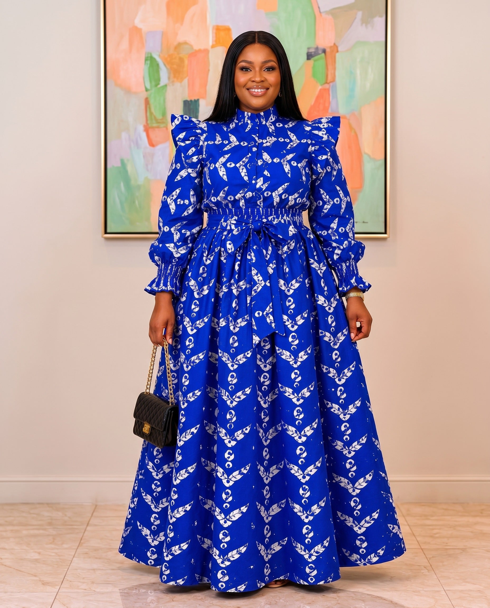 royal blue and white maxi dress Blue-White Abstract African Print Top Skirt Set Size:Pre-order Size 12 Features Bold African correct gender TONY PENNY LOAFER IN