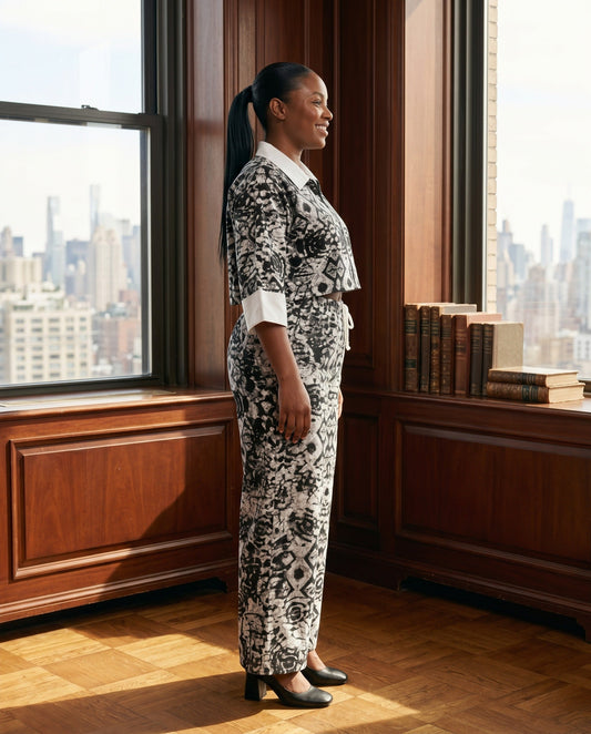 Black & White African Print Two-Piece Set