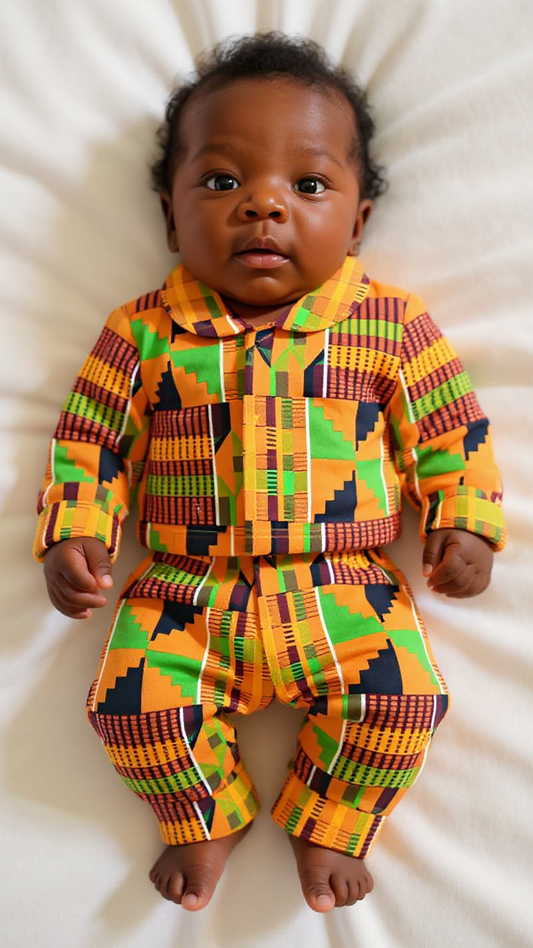 African Kente Print Baby Infant Top/Pants Outfit